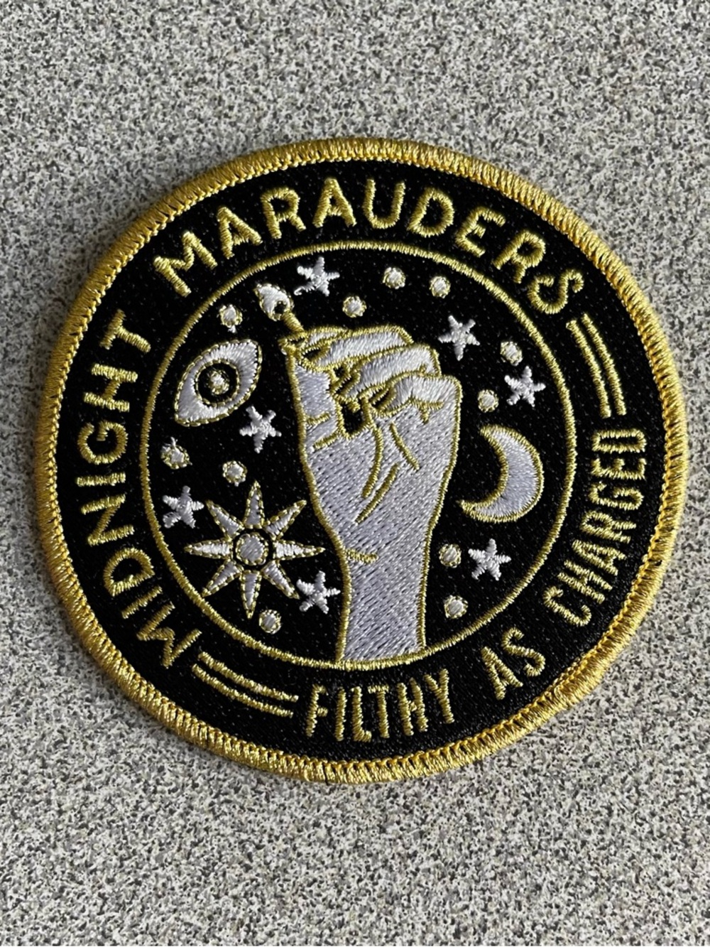 Midnight Marauders Embroidered Patch - Black & Gold - Picture 1 of 3